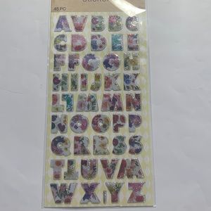 Alphabet puffy floral design stickers